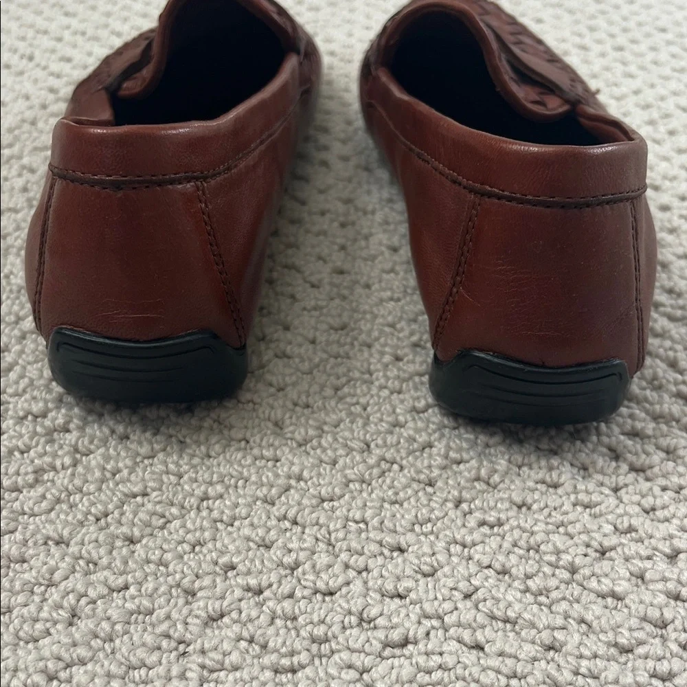 Robert Zur Woven Leather Loafers in Rich Brown